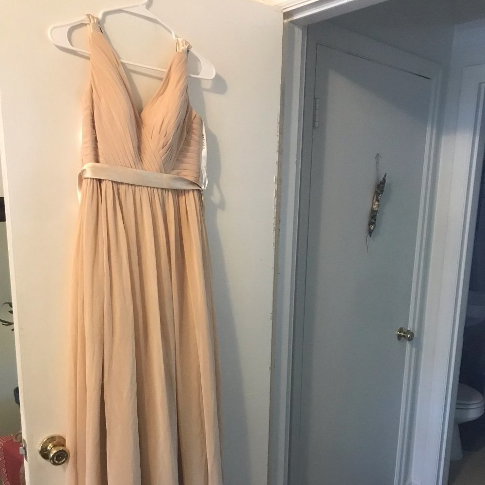 Azazie Leanna Champagne Bridesmaid Dress